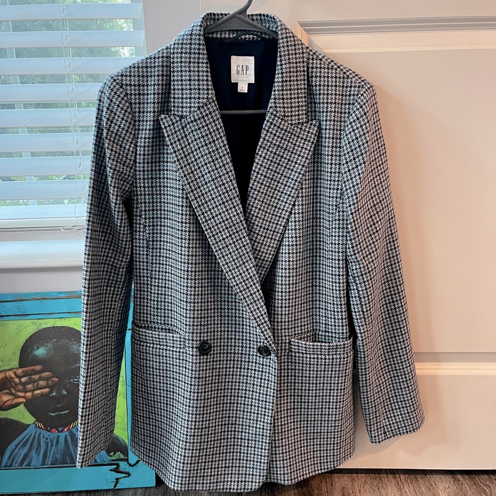 Wool houndstooth blazer